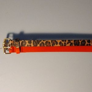 Two belts - leopard, red